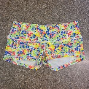 Small Fleo Neon Green Floral Low Rise Contour Rewards Shorts